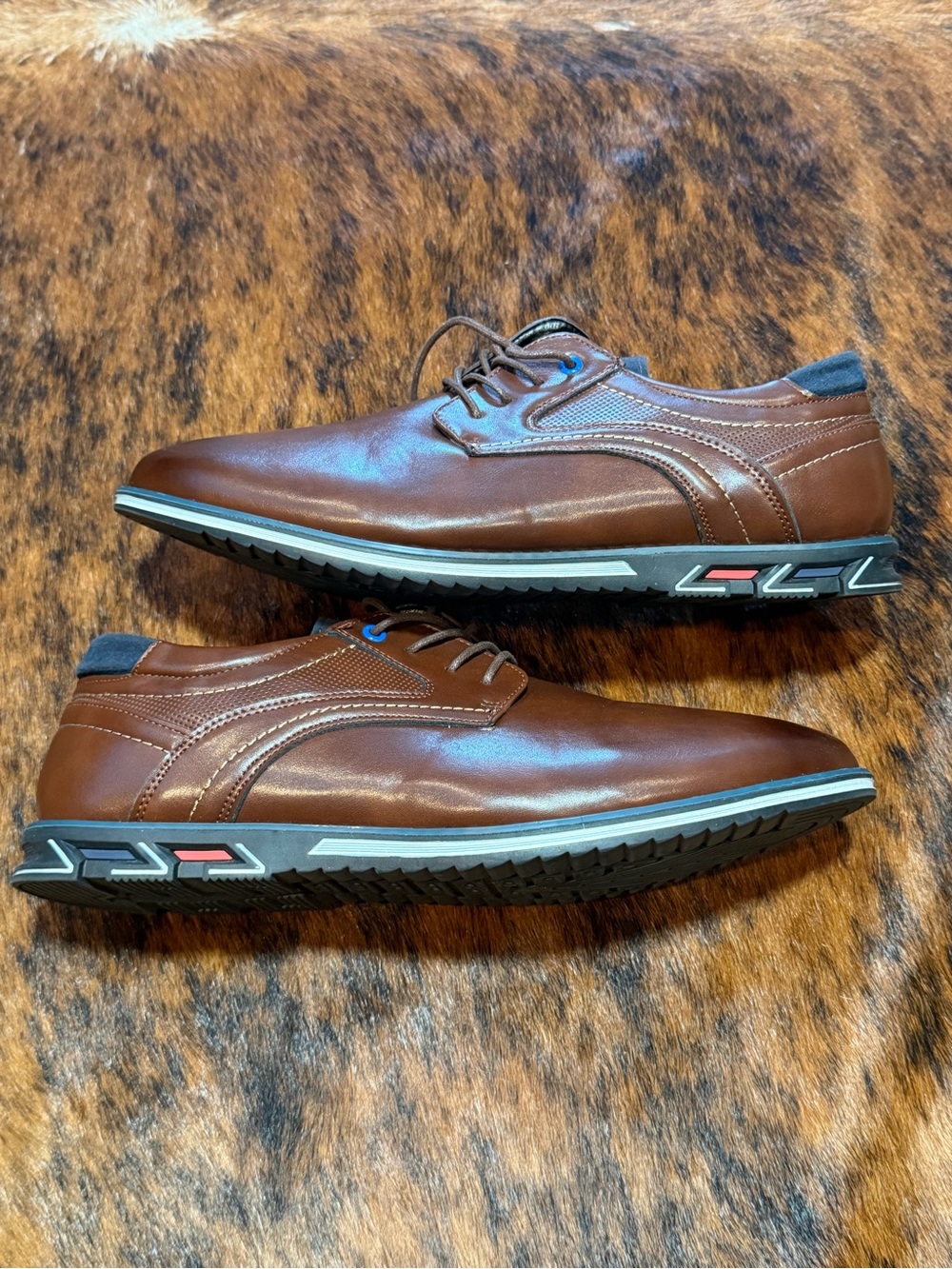 NWOT Gatsby Lisse Brown Leather Oxford Dress Shoes Mens 12 Business Comfort